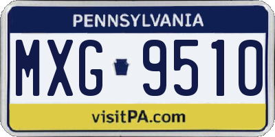 PA license plate MXG9510