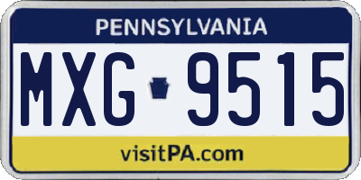 PA license plate MXG9515