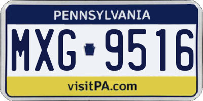 PA license plate MXG9516