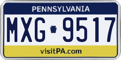 PA license plate MXG9517