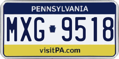 PA license plate MXG9518