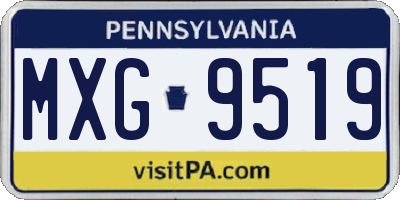 PA license plate MXG9519