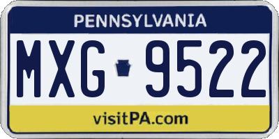 PA license plate MXG9522