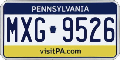 PA license plate MXG9526
