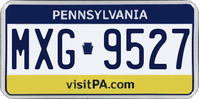 PA license plate MXG9527