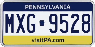 PA license plate MXG9528