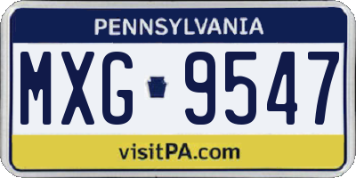 PA license plate MXG9547