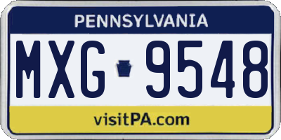 PA license plate MXG9548