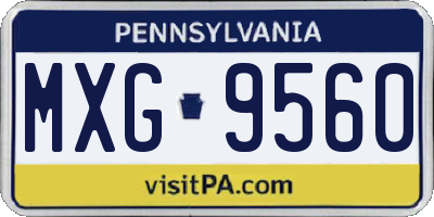 PA license plate MXG9560