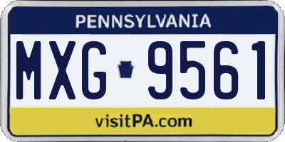 PA license plate MXG9561