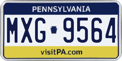 PA license plate MXG9564
