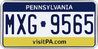 PA license plate MXG9565