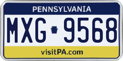 PA license plate MXG9568