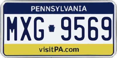 PA license plate MXG9569