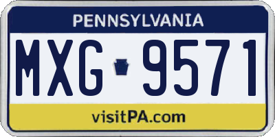 PA license plate MXG9571