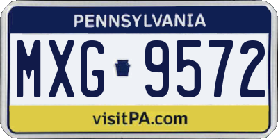 PA license plate MXG9572