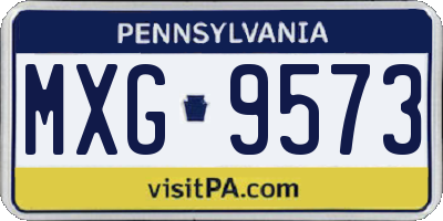 PA license plate MXG9573