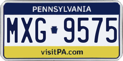 PA license plate MXG9575