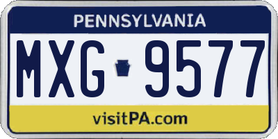 PA license plate MXG9577