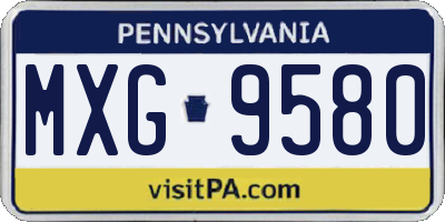 PA license plate MXG9580