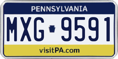 PA license plate MXG9591