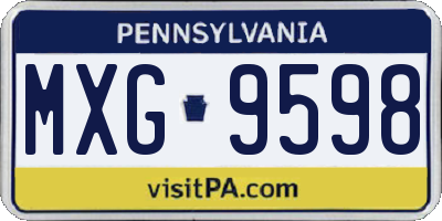 PA license plate MXG9598