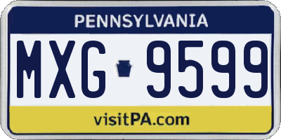 PA license plate MXG9599