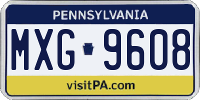 PA license plate MXG9608