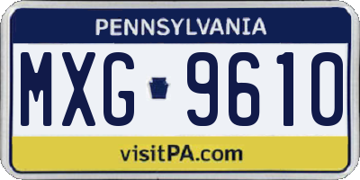 PA license plate MXG9610