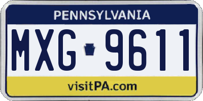 PA license plate MXG9611
