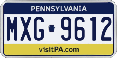 PA license plate MXG9612