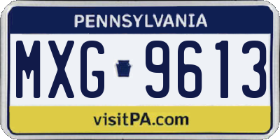 PA license plate MXG9613