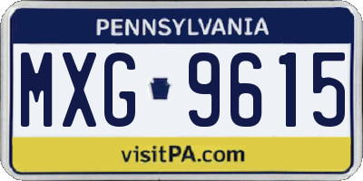 PA license plate MXG9615