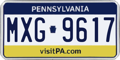PA license plate MXG9617