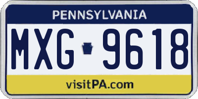 PA license plate MXG9618