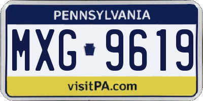 PA license plate MXG9619