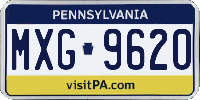 PA license plate MXG9620