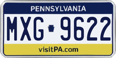 PA license plate MXG9622