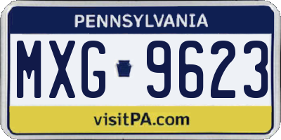 PA license plate MXG9623
