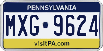 PA license plate MXG9624
