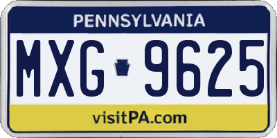 PA license plate MXG9625