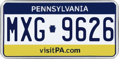 PA license plate MXG9626