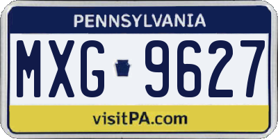 PA license plate MXG9627