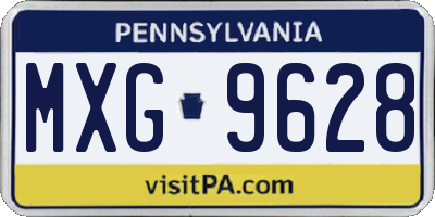 PA license plate MXG9628