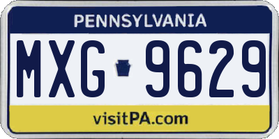 PA license plate MXG9629