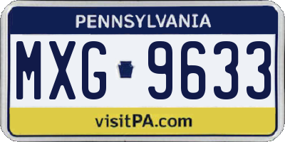 PA license plate MXG9633