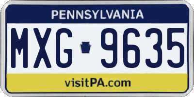 PA license plate MXG9635