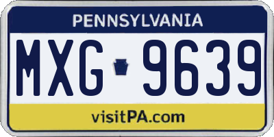 PA license plate MXG9639