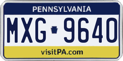 PA license plate MXG9640