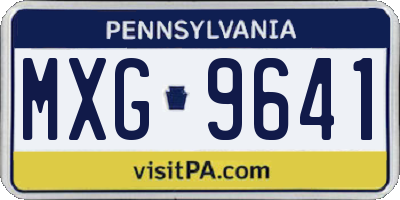 PA license plate MXG9641